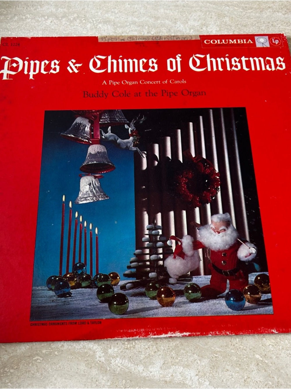 Columbia Red Holiday 'Pipes & Chimes of Christmas' LP Cover Art